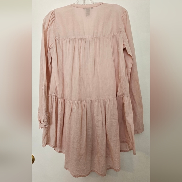 H & M Boho Tunic Oversize Blouse Soft Pink Size 8 - Picture 5 of 7